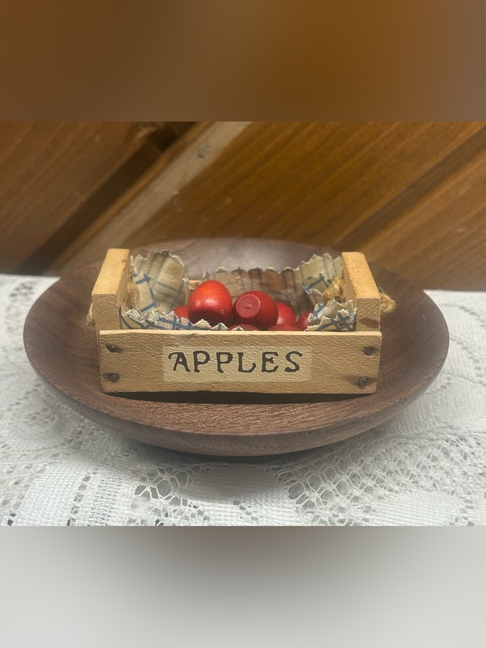 Vintage Miniature Dollhouse Apples Display Set